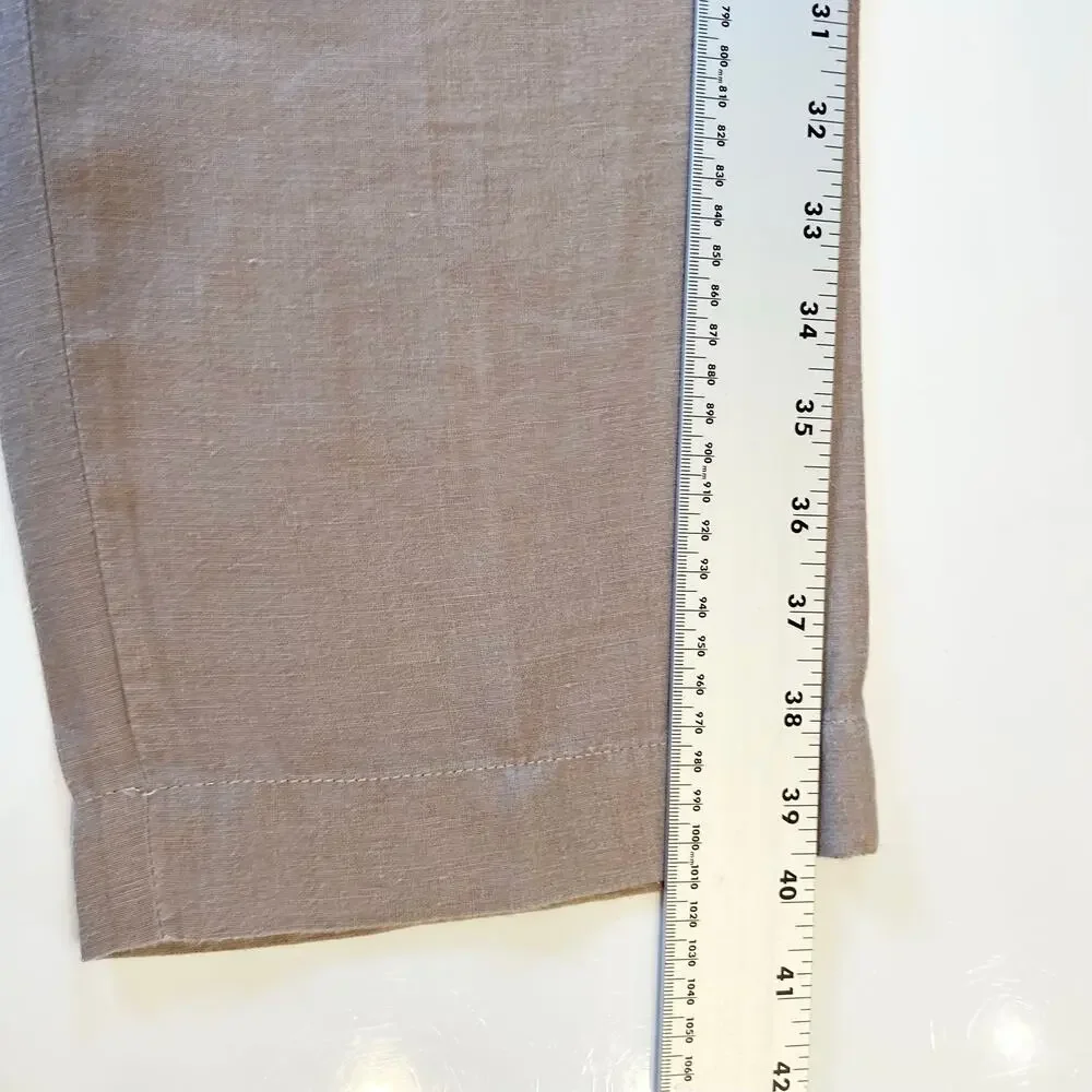 Nwot VINCE Pants Men L Tan-Brown Hemp Drawstring Pocket Ankle Chino